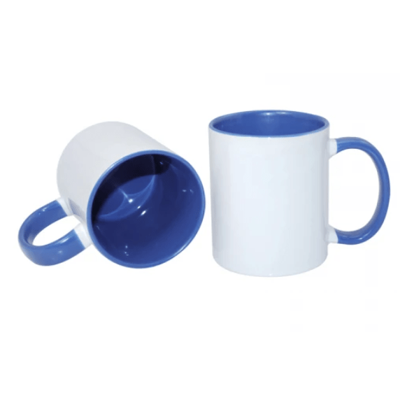 Drinkware | Ceramic Coffee Mug | White/Light Blue