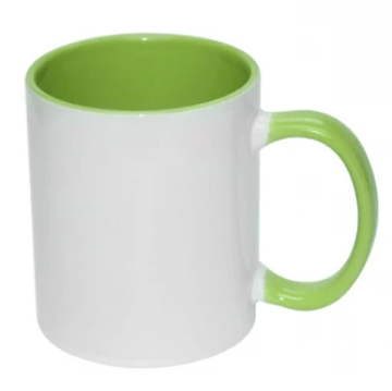 Drinkware | Ceramic Coffee Mug | White/Light Green