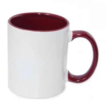 Drinkware | Ceramic Coffee Mug | White/Maroon