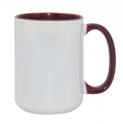 Drinkware | Ceramic Coffee Mug | White/Maroon