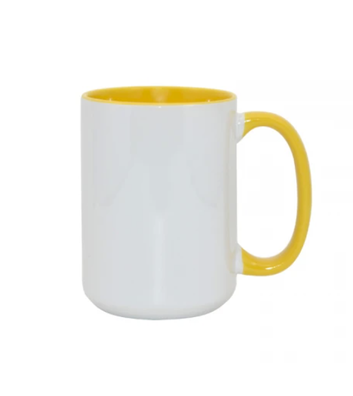 Drinkware | Ceramic Coffee Mug | White/Yellow