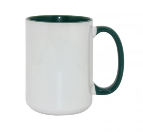 Drinkware | Ceramic Coffee Mug | White/Green