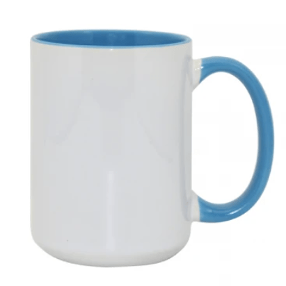 Drinkware | Ceramic Coffee Mug | White/Light Blue