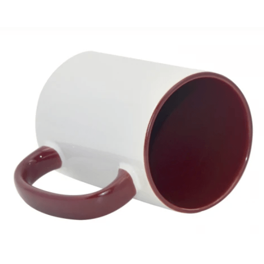 Drinkware | Ceramic Coffee Mug | White/Maroon