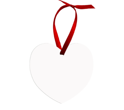 Adorno de corazón de aluminio de doble cara