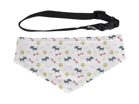 Bufanda para mascotas de doble cara con cuello