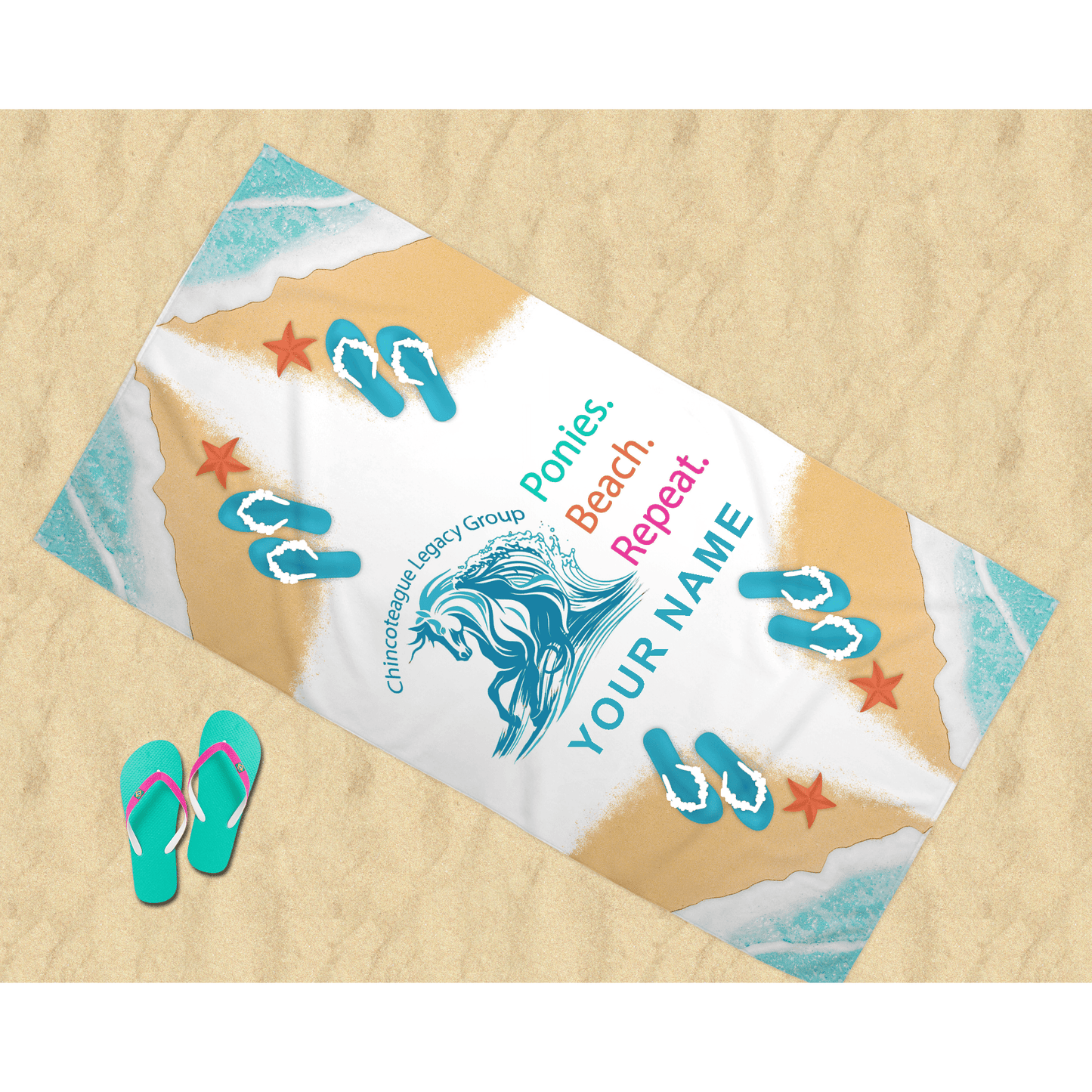 CLG Fundraising | Beach Towel | Ponies. Beach. Repeat.
