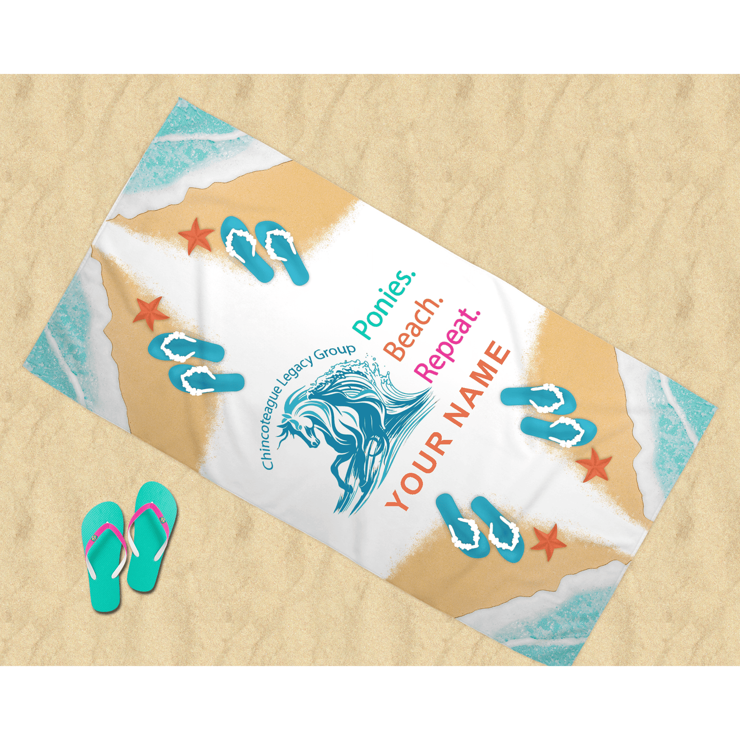 CLG Fundraising | Beach Towel | Ponies. Beach. Repeat.