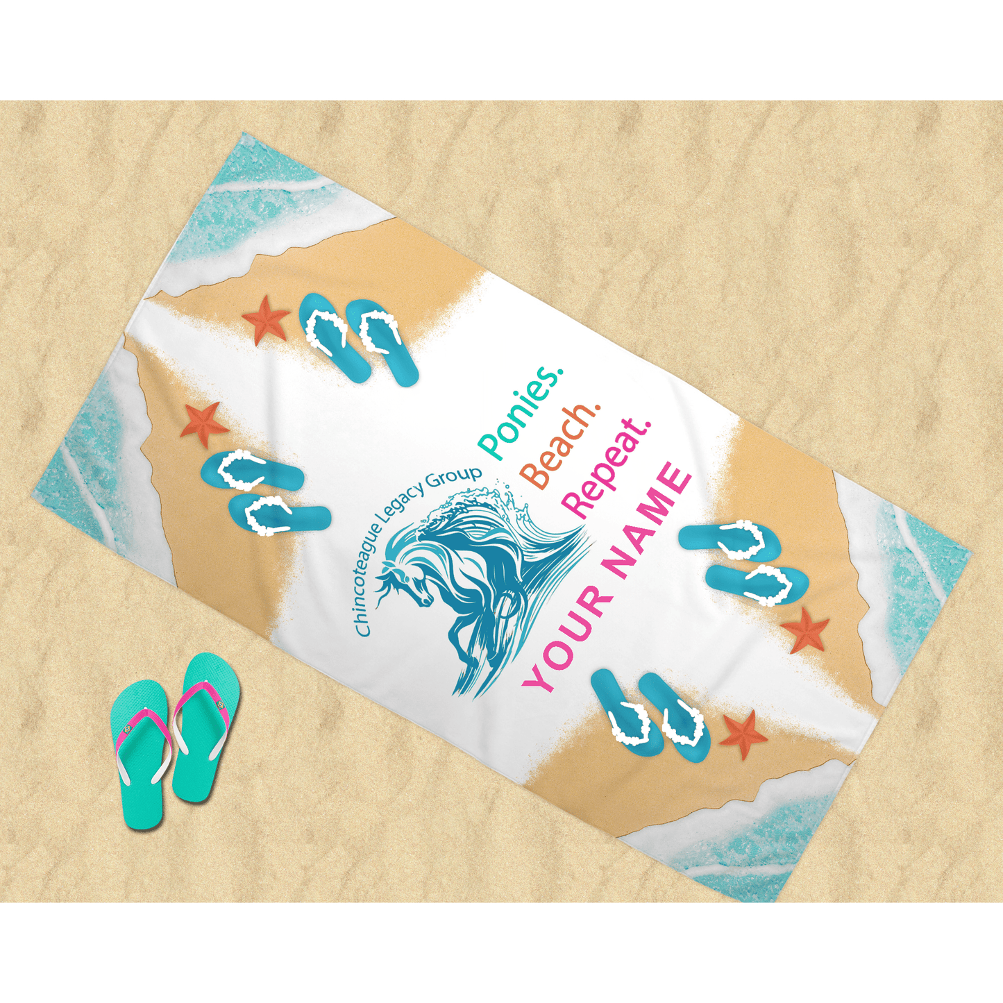 CLG Fundraising | Beach Towel | Ponies. Beach. Repeat.