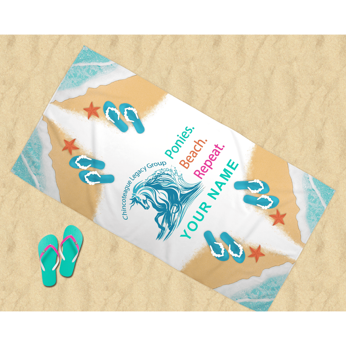 CLG Fundraising | Beach Towel | Ponies. Beach. Repeat.