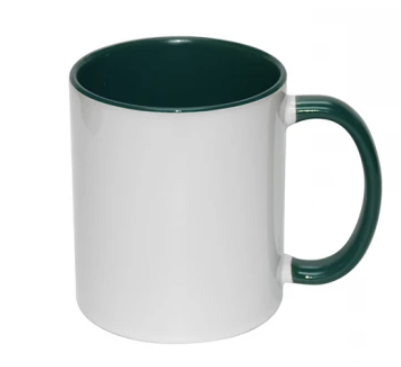 Taza de café de cerámica - Blanco/Verde