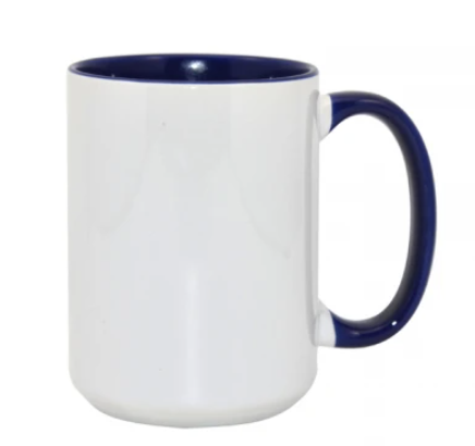 Taza de café de cerámica - Blanco/Azul