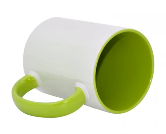 Ceramic Coffee Mug - White/Light Green