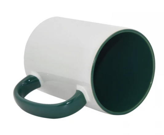 Ceramic Coffee Mug - White/Green