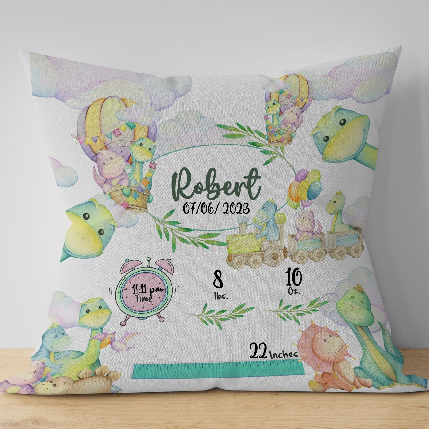 Baby Birth Details Pillow Cover