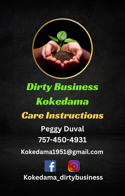 Care Cards - Dirty Business Kokedama