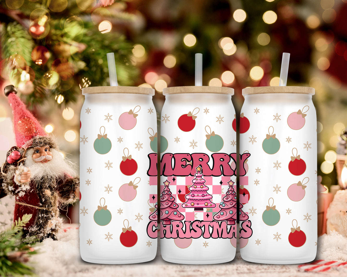 Drinkware | Frosted Libby Glass | Christmas