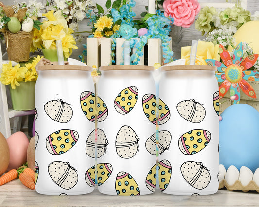 Drinkware | Easter Frosted Libby Glass | Colorful Easter Eggs II